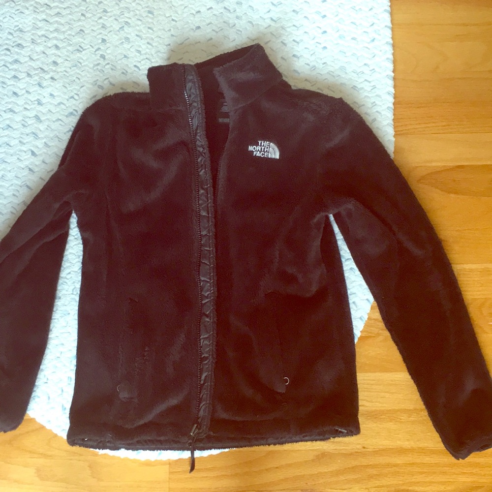 Fuzzy black North Face